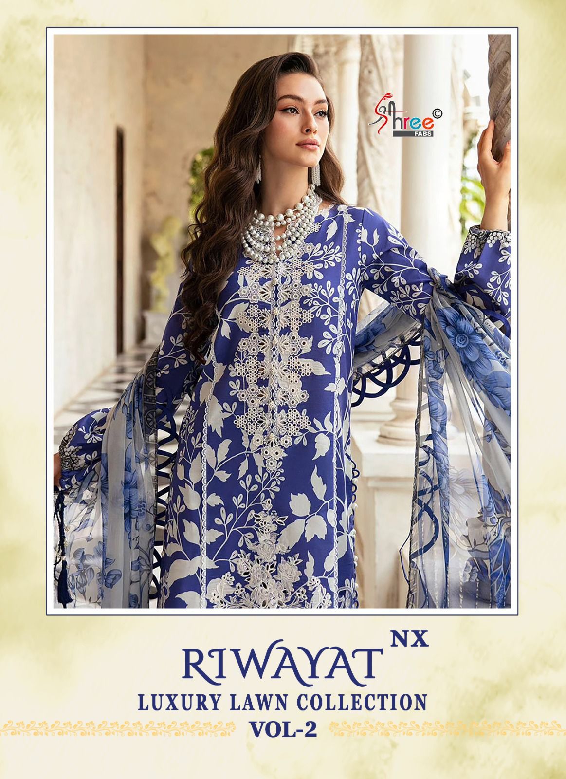 Riwayat Luxury Lawn Vol 2 Nx Shree Fabs Lawn Cotton Pakistani Patch Work Suits