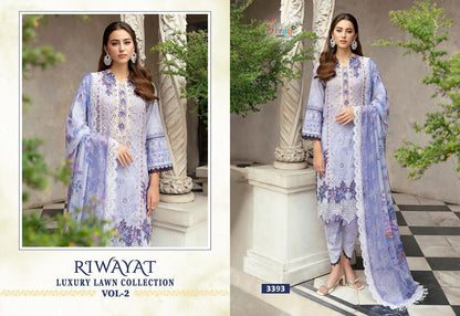 Riwayat Luxury Lawn Vol 2 Shree Fabs Lawn Cotton Pakistani Patch Work Suits