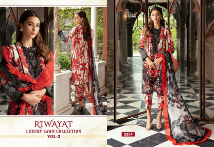 Riwayat Luxury Lawn Vol 2 Shree Fabs Lawn Cotton Pakistani Patch Work Suits
