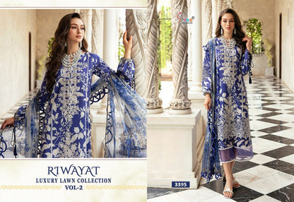 Riwayat Luxury Lawn Vol 2 Shree Fabs Lawn Cotton Pakistani Patch Work Suits
