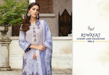 Riwayat Luxury Lawn Vol 2 Shree Fabs Lawn Cotton Pakistani Patch Work Suits