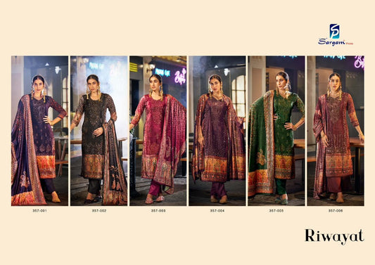 Riwayat Sargam Prints Velvet Suits