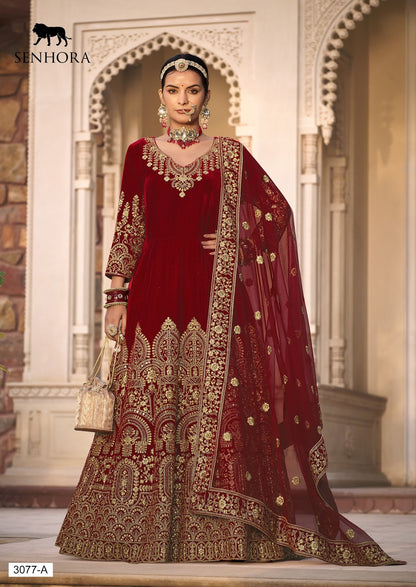Riwayaat-3077 Senhora Velvet Anarkali Salwar Suits