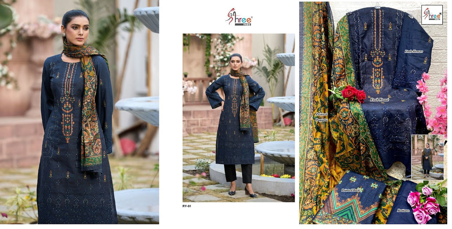 Riwayat Vol 1 Shree Fabs Lawn Cotton Pakistani Salwar Suits