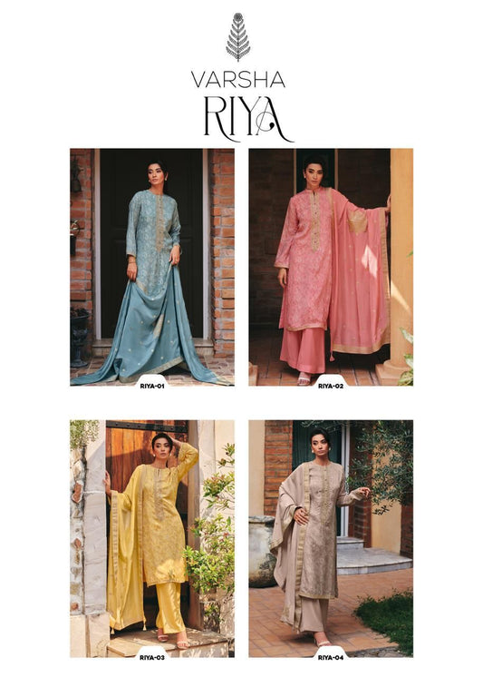 Riya Varsha Fashions Habutai Silk Plazzo Style Suits