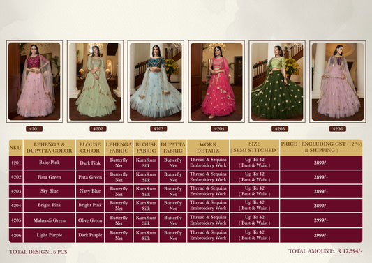 Riyasat Aahvan Designs Butterfly Net Lehenga Choli