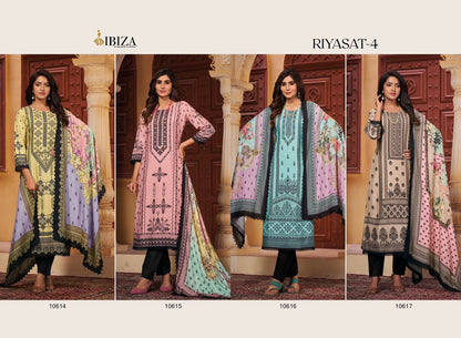 Riyasat-4 Ibiza Muslin Pant Style Suits