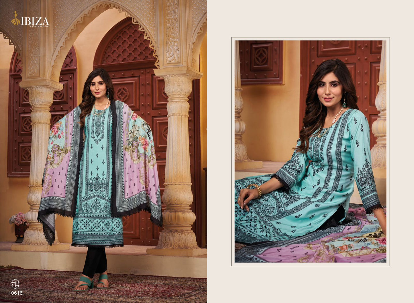 Riyasat-4 Ibiza Muslin Pant Style Suits