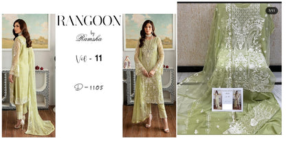 Rangoon Vol 11 Ramsha Chiffon Original Pakistani Suits