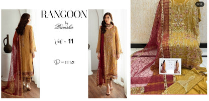 Rangoon Vol 11 Ramsha Chiffon Original Pakistani Suits
