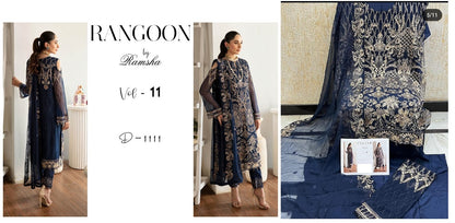 Rangoon Vol 11 Ramsha Chiffon Original Pakistani Suits