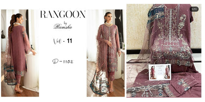 Rangoon Vol 11 Ramsha Chiffon Original Pakistani Suits