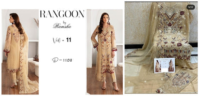 Rangoon Vol 11 Ramsha Chiffon Original Pakistani Suits
