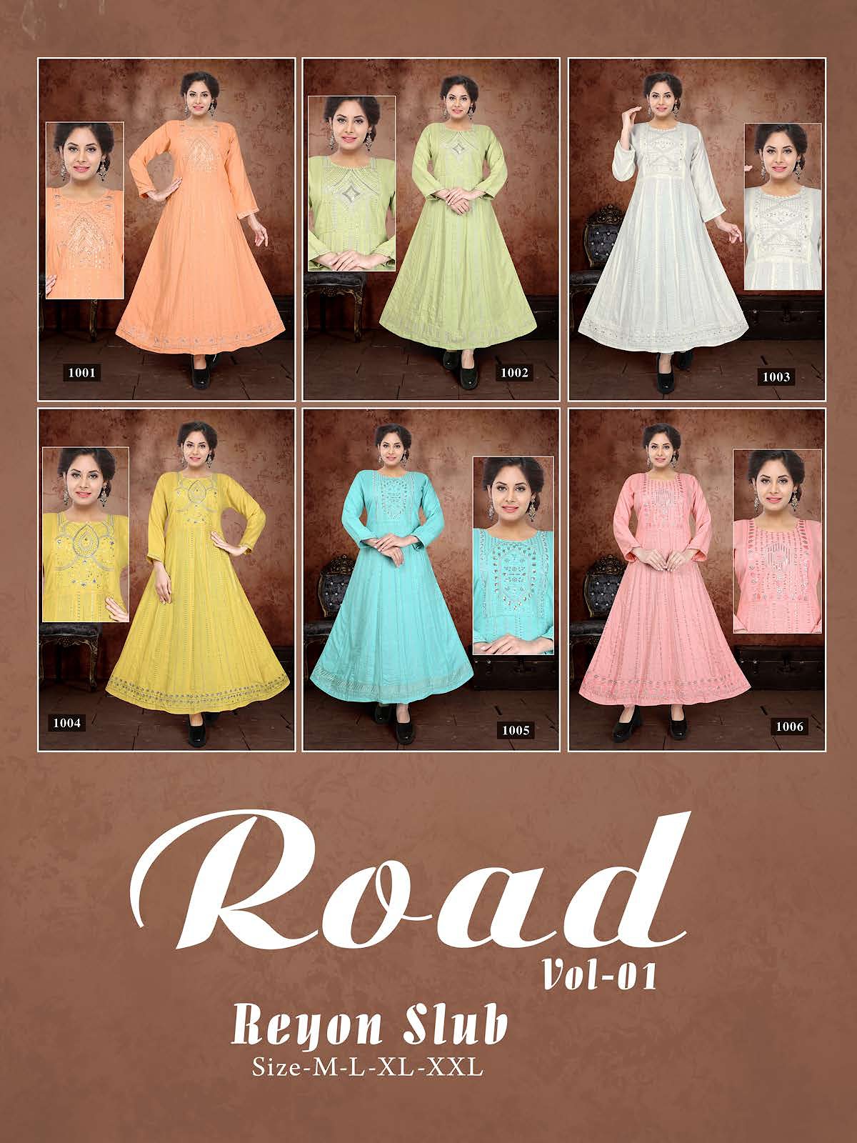 Road Vol 1 Kavinay Rayon Anarkali Kurtis