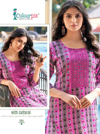 Rolex Vol 1 Colour Pix Reyon Long Straight Kurti