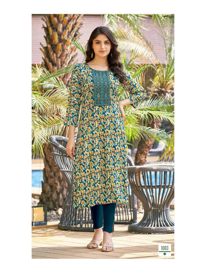 Rolex Vol 1 Colour Pix Reyon Long Straight Kurti