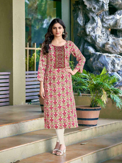 Rolex Vol 1 Colour Pix Reyon Long Straight Kurti