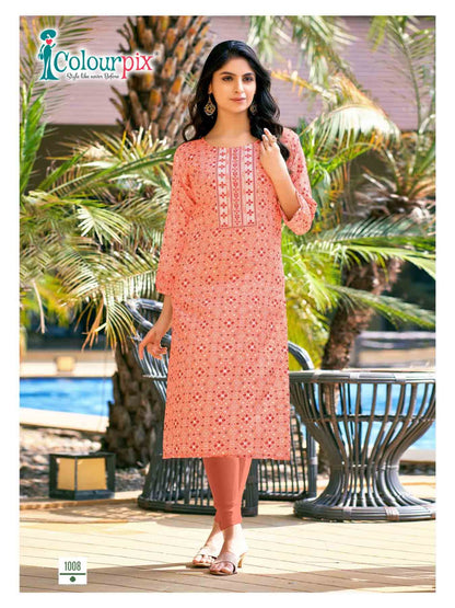 Rolex Vol 1 Colour Pix Reyon Long Straight Kurti