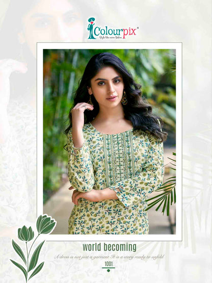 Rolex Vol 1 Colour Pix Reyon Long Straight Kurti