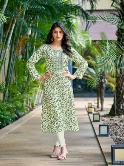 Rolex Vol 1 Colour Pix Reyon Long Straight Kurti