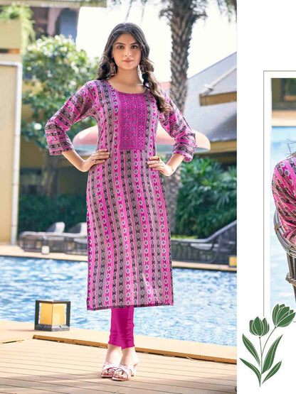 Rolex Vol 1 Colour Pix Reyon Long Straight Kurti