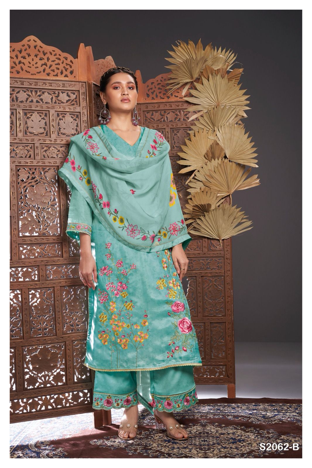 Romy 2062 Ganga Habutai Silk Plazzo Style Suits