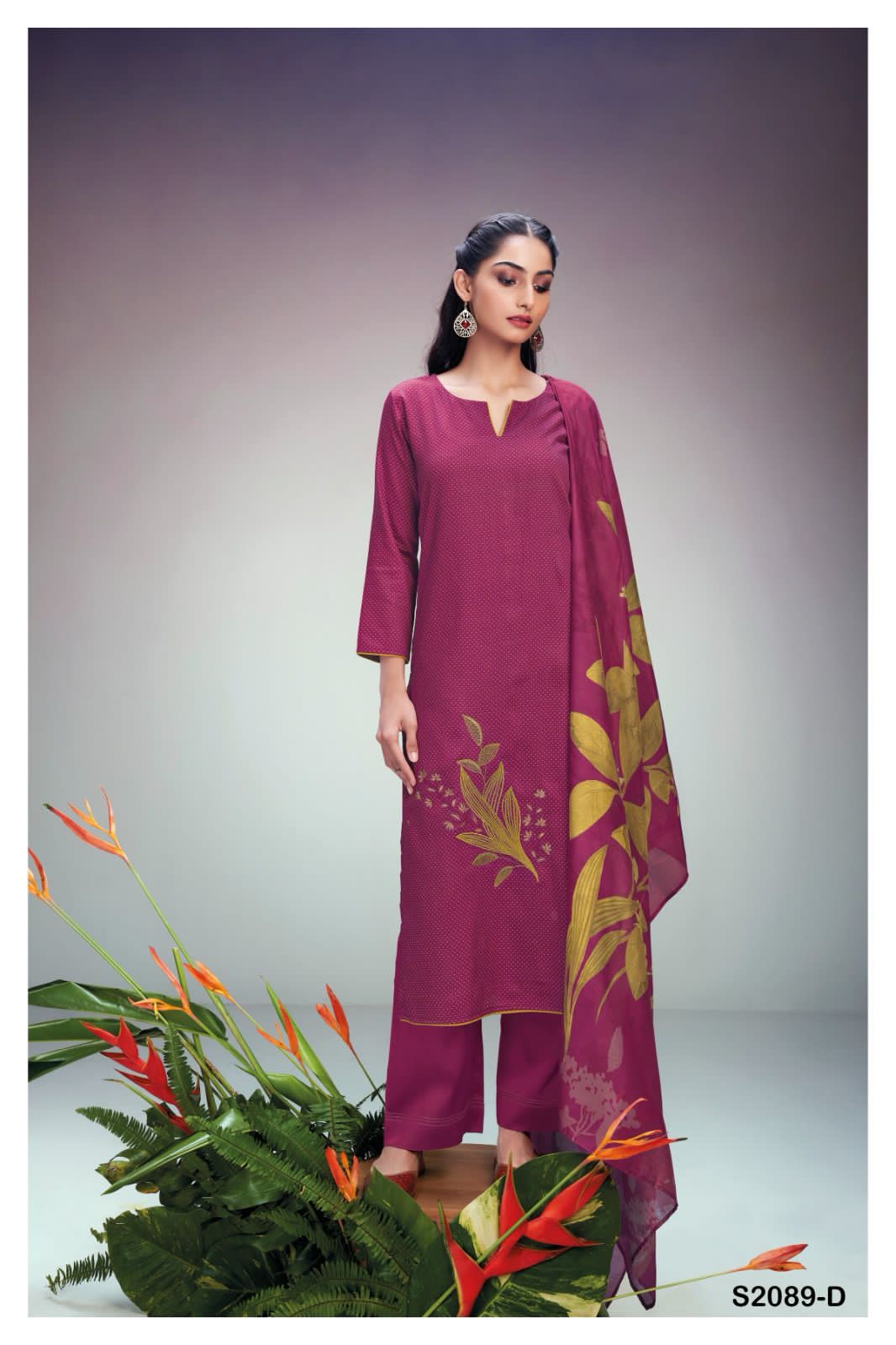 Ronali 2089 Ganga Cotton Silk Plazzo Style Suits