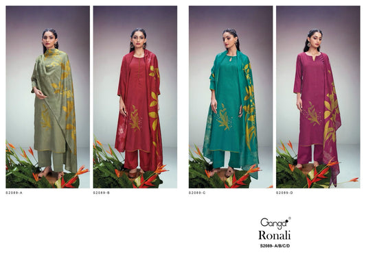 Ronali 2089 Ganga Cotton Silk Plazzo Style Suits