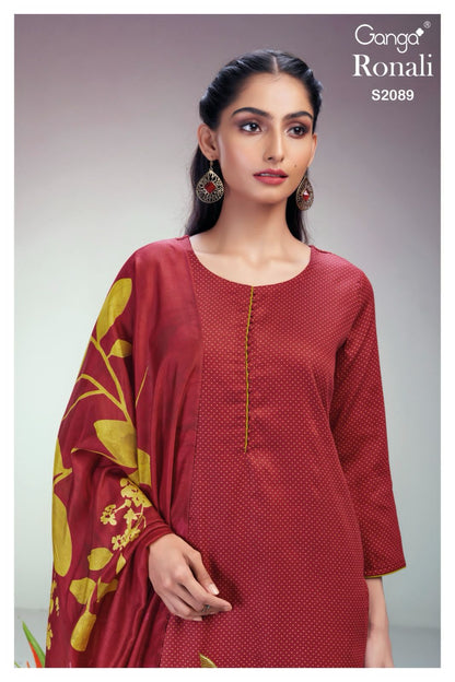 Ronali 2089 Ganga Cotton Silk Plazzo Style Suits