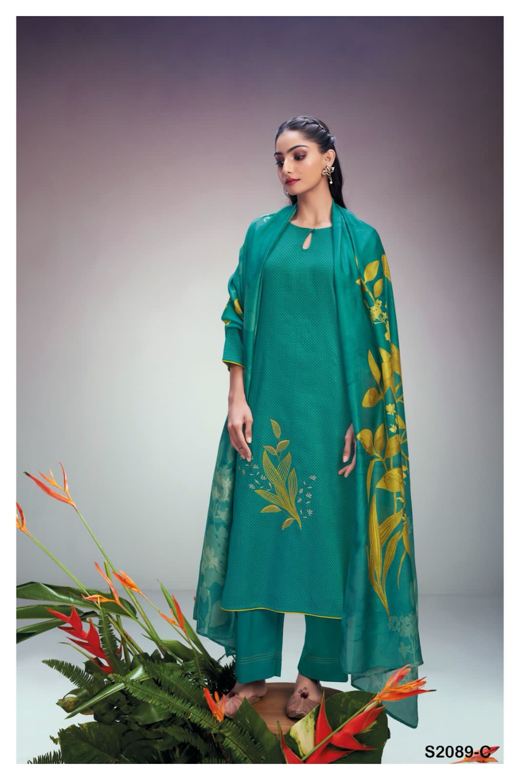 Ronali 2089 Ganga Cotton Silk Plazzo Style Suits