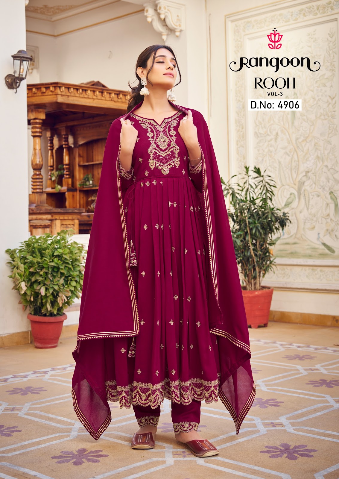 Rooh Vol 3 Rangoon Silk Readymade Pant Style Suits
