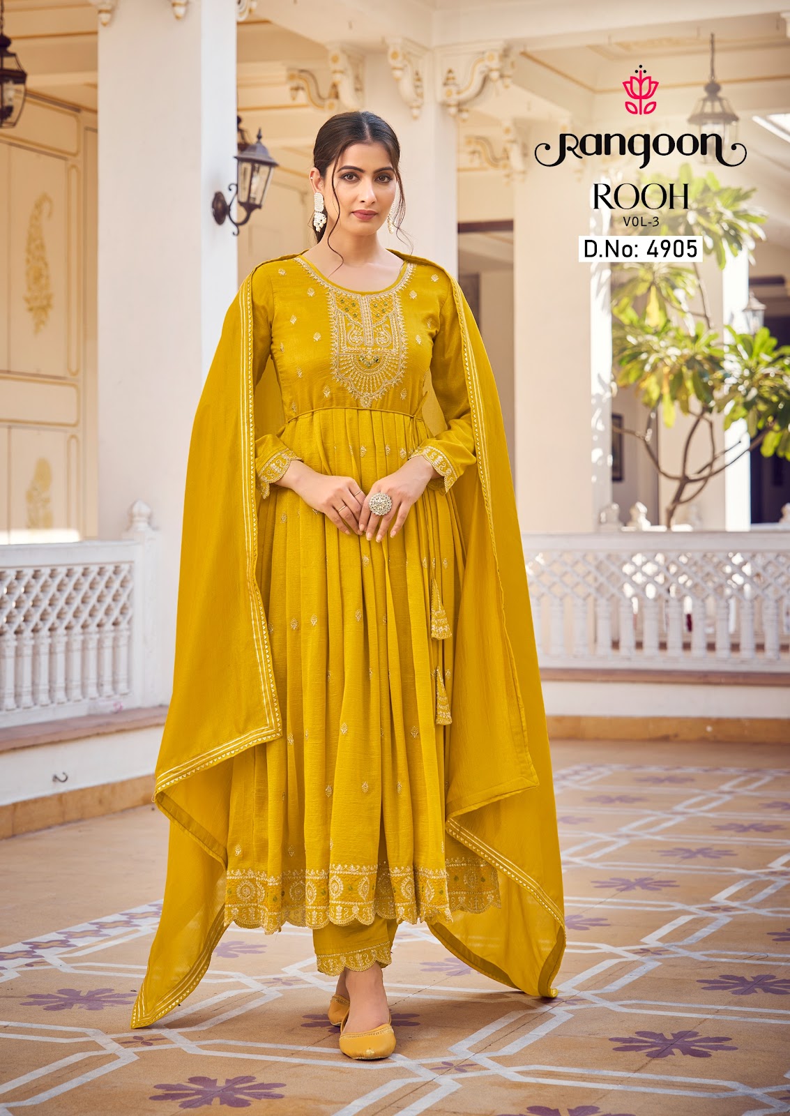 Rooh Vol 3 Rangoon Silk Readymade Pant Style Suits