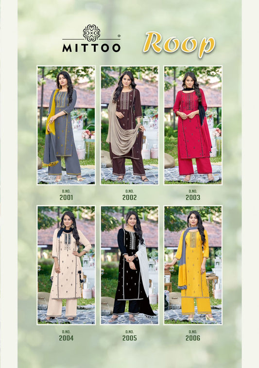 Roop Mittoo Rayon Readymade Pant Style Suits
