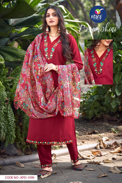 Roop Mohini Vitara Roman Silk Readymade Pant Style Suits