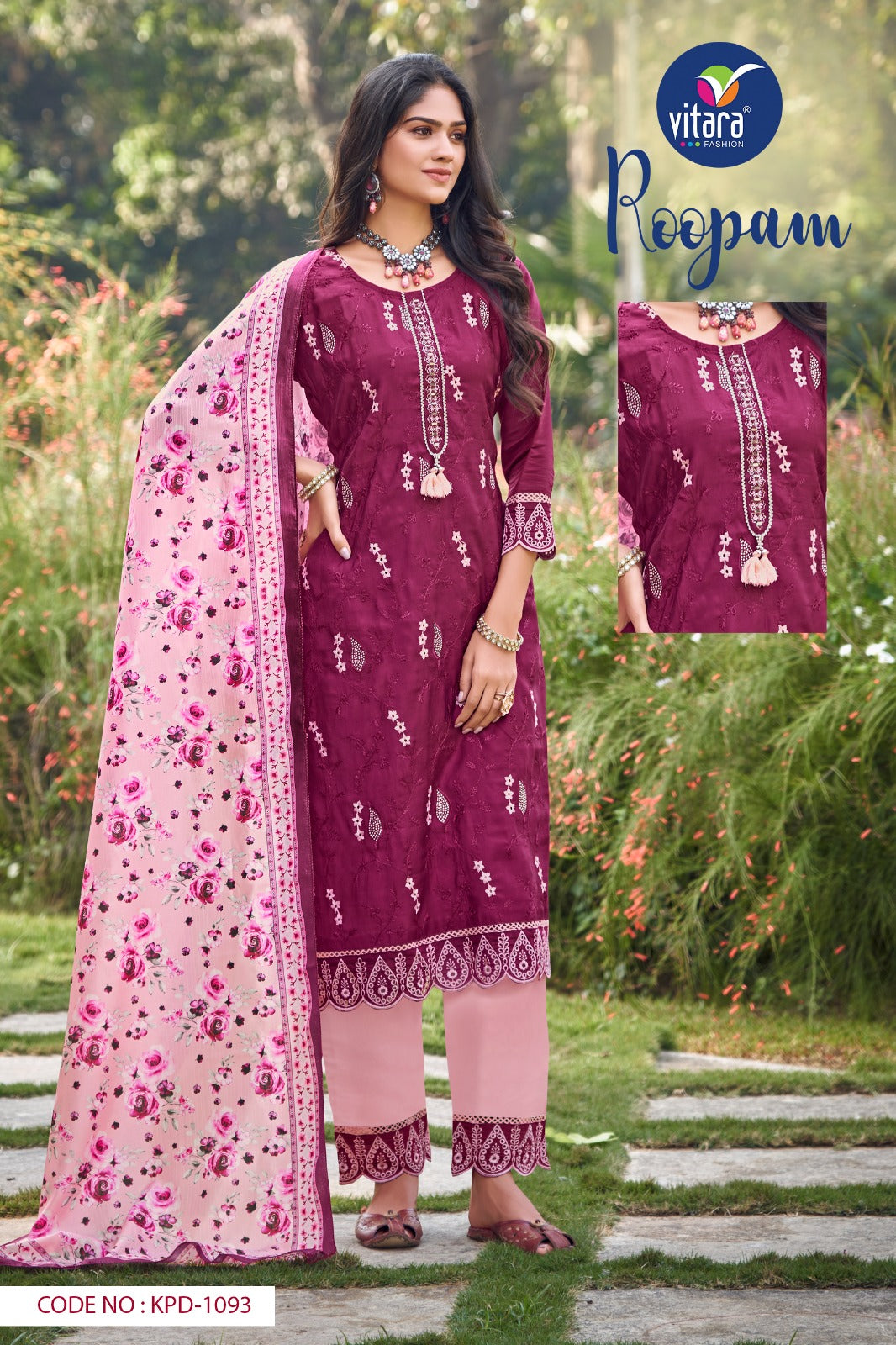 Roopam Vitara Roman Silk Readymade Pant Style Suits