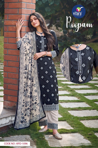 Roopam Vitara Roman Silk Readymade Pant Style Suits