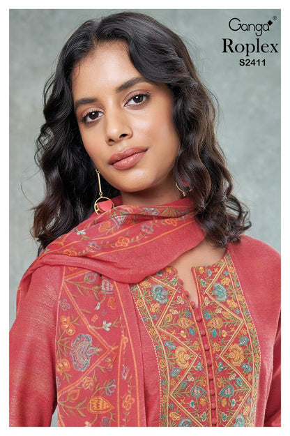 Roplex 2411 Ganga Woven Solid Plazzo Style Suits