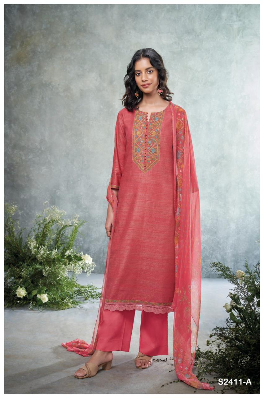 Roplex 2411 Ganga Woven Solid Plazzo Style Suits