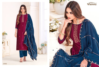 Rose Gold Vol 4 Vishnu Impex Vichitra Silk Pant Style Suits