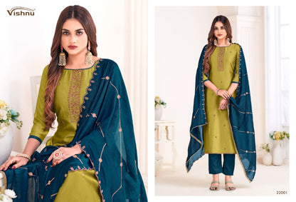 Rose Gold Vol 4 Vishnu Impex Vichitra Silk Pant Style Suits