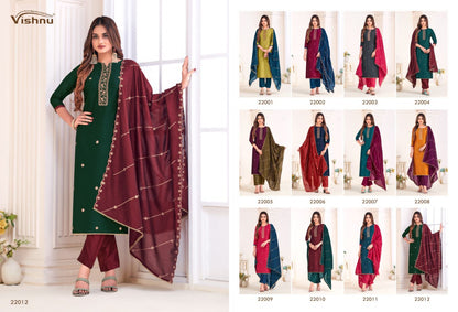 Rose Gold Vol 4 Vishnu Impex Vichitra Silk Pant Style Suits