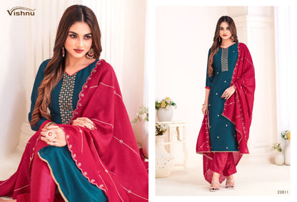 Rose Gold Vol 4 Vishnu Impex Vichitra Silk Pant Style Suits