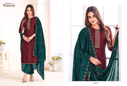 Rose Gold Vol 4 Vishnu Impex Vichitra Silk Pant Style Suits