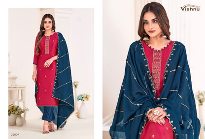 Rose Gold Vol 4 Vishnu Impex Vichitra Silk Pant Style Suits