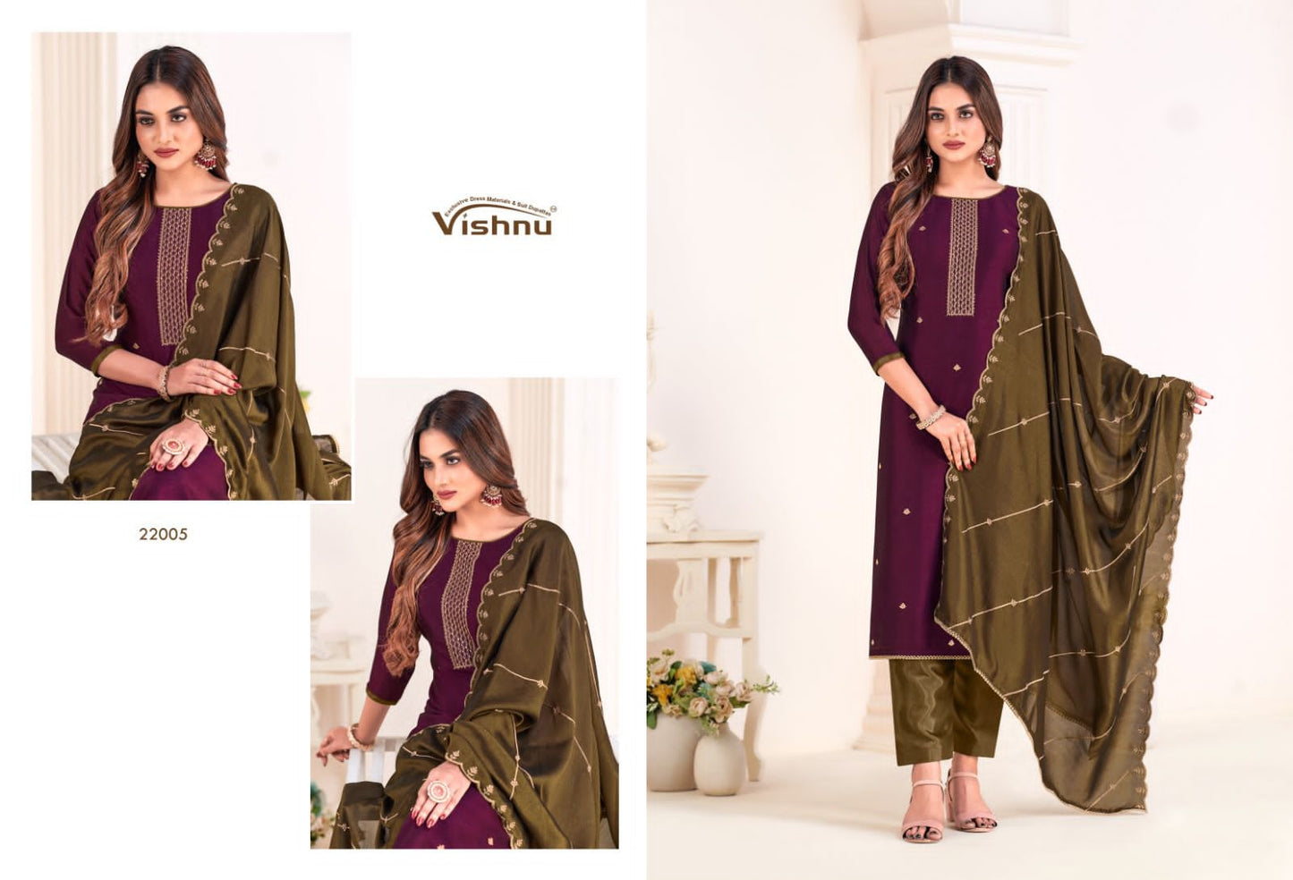 Rose Gold Vol 4 Vishnu Impex Vichitra Silk Pant Style Suits