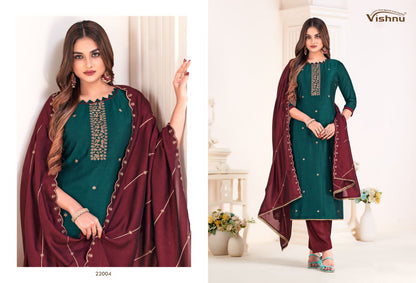 Rose Gold Vol 4 Vishnu Impex Vichitra Silk Pant Style Suits