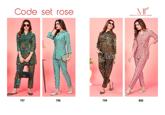 Rose Moksh International Rayon Silk Co Ord Set