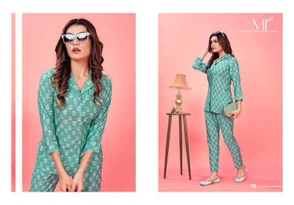 Rose Moksh International Rayon Silk Co Ord Set