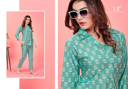 Rose Moksh International Rayon Silk Co Ord Set