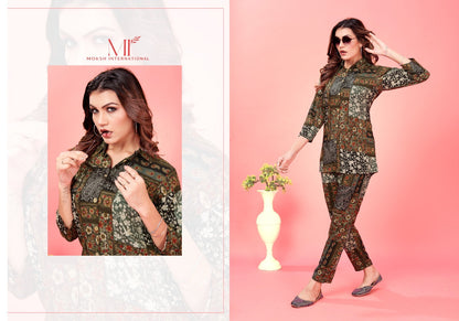 Rose Moksh International Rayon Silk Co Ord Set
